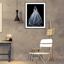 Charger l&#39;image dans la galerie, Robe de mariée - diamant rond complet - 30x40cm
