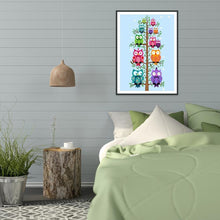 Charger l&#39;image dans la galerie, Hibou - diamant rond complet - 30x40cm
