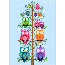 Charger l&#39;image dans la galerie, Hibou - diamant rond complet - 30x40cm
