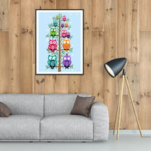 Charger l&#39;image dans la galerie, Hibou - diamant rond complet - 30x40cm
