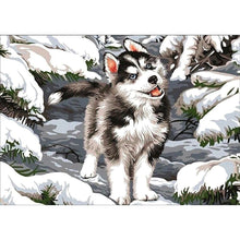 Charger l&#39;image dans la galerie, Loup - diamant rond complet - 30x40cm
