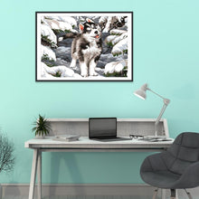 Charger l&#39;image dans la galerie, Loup - diamant rond complet - 30x40cm
