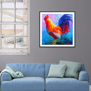 Coq - diamant rond complet - 30x30cm