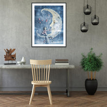 Charger l&#39;image dans la galerie, Visage de lune - diamant rond plein - 30x40cm
