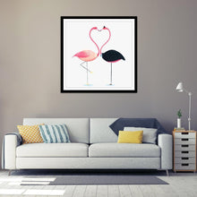 Charger l&#39;image dans la galerie, Oiseau rose - diamant rond complet - 30x30cm
