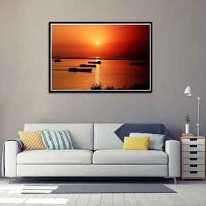 Coucher du soleil - diamant rond complet - 30x40cm