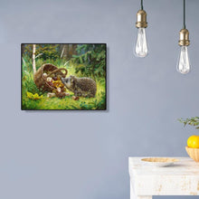 Charger l&#39;image dans la galerie, Hérisson mosaïque - diamant rond complet - 40x30cm
