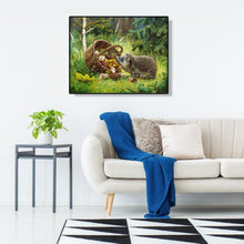 Charger l&#39;image dans la galerie, Hérisson mosaïque - diamant rond complet - 40x30cm
