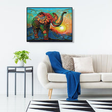 Charger l&#39;image dans la galerie, Éléphant - diamant rond complet - 40x30cm
