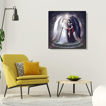 Charger l&#39;image dans la galerie, Ange noir et blanc - diamant rond complet - 30x30cm
