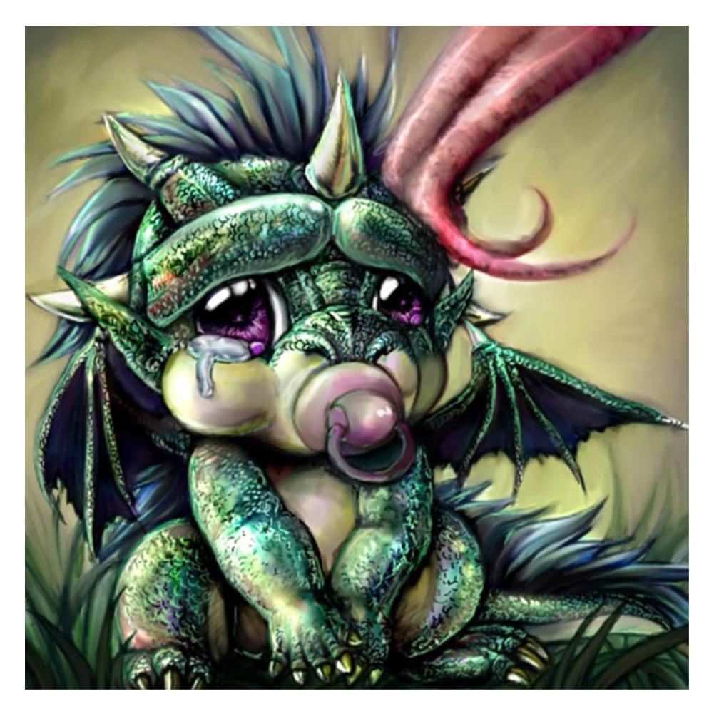 Dinosaure - diamant rond complet - 30x30cm