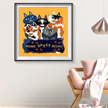 Charger l&#39;image dans la galerie, Chats - diamant rond complet - 30x30cm
