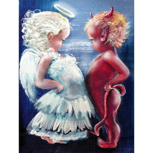 Charger l&#39;image dans la galerie, Diable d’ange - diamant rond complet - 30x40cm
