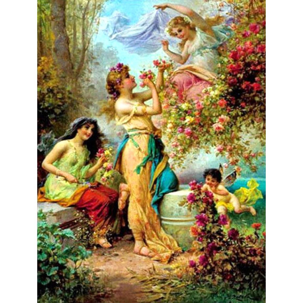 Jardin de beauté - diamant rond complet - 30x40cm