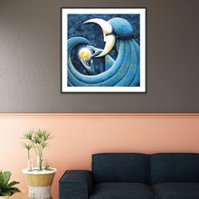 Charger l&#39;image dans la galerie, Lune - diamant plein rond - 30x30cm
