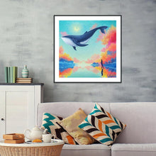 Charger l&#39;image dans la galerie, Dolphin - diamant rond complet - 30x30cm
