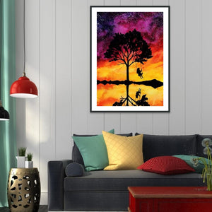 Arbre - diamant rond complet - 30x40cm