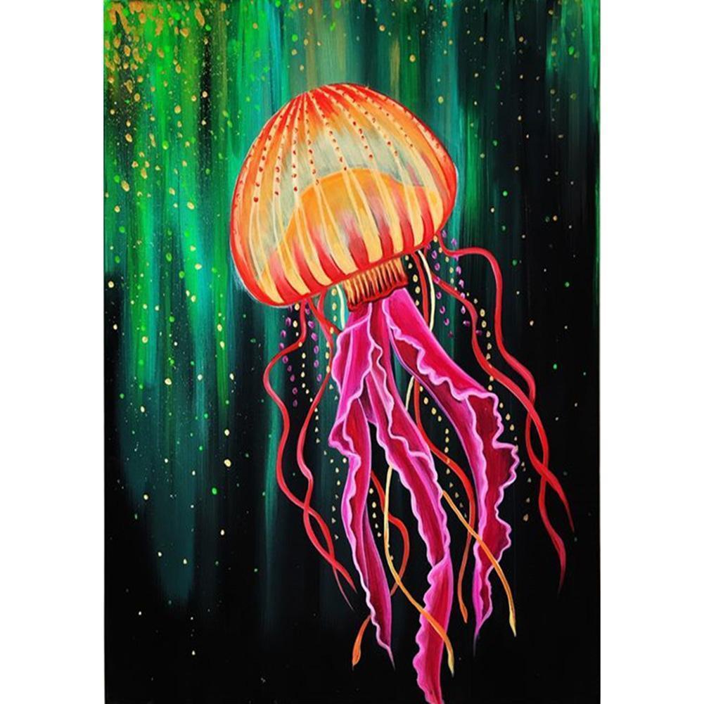 Méduses - diamant rond complet - 30x40cm