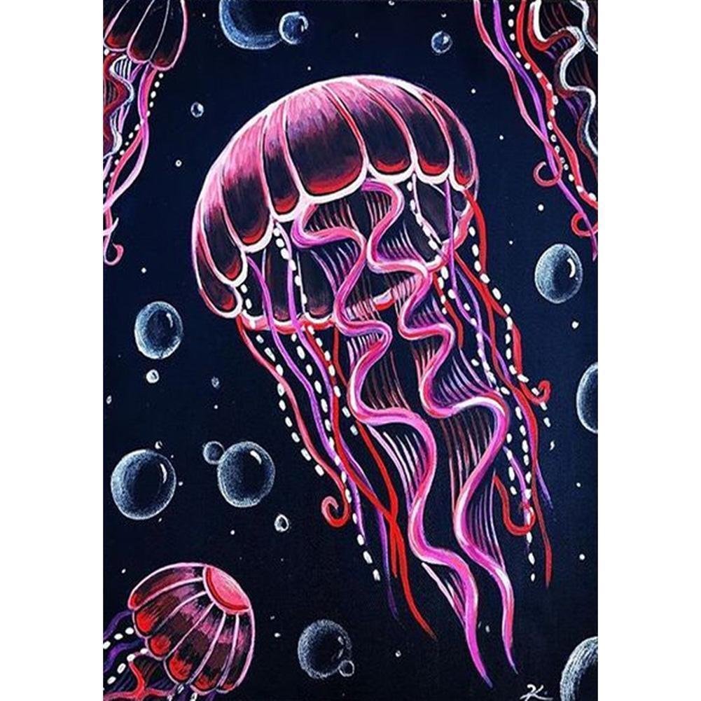 Méduses - diamant rond complet - 30x40cm