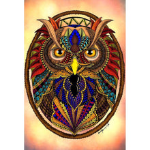Charger l&#39;image dans la galerie, Hibou - diamant rond complet - 30x40cm
