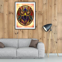 Charger l&#39;image dans la galerie, Hibou - diamant rond complet - 30x40cm
