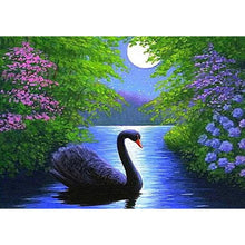 Charger l&#39;image dans la galerie, Cygne - diamant rond complet - 30x40cm
