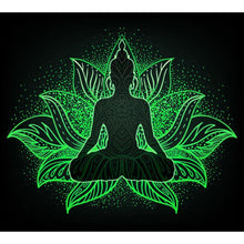 Charger l&#39;image dans la galerie, Statue de Bouddha lumineuse - diamant rond complet -
