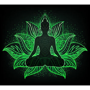 Statue de Bouddha lumineuse - diamant rond complet -