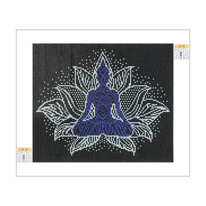 Statue de Bouddha lumineuse - diamant rond complet -
