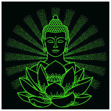 Charger l&#39;image dans la galerie, Statue lumineuse de bouddha - diamant rond complet - 35x35cm
