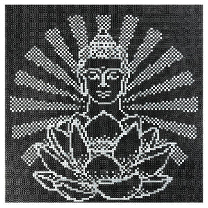 Statue lumineuse de bouddha - diamant rond complet - 35x35cm