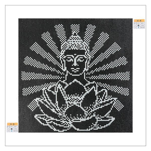 Statue lumineuse de bouddha - diamant rond complet - 35x35cm