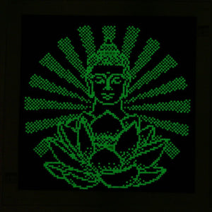 Statue lumineuse de bouddha - diamant rond complet - 35x35cm