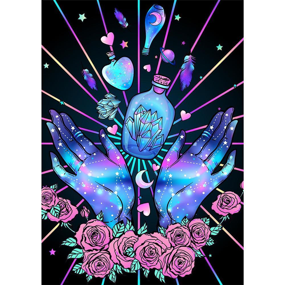 Bouteille - peinture en diamant complet - 30x40cm