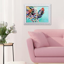 Charger l&#39;image dans la galerie, Coq - diamant rond complet - 40x30cm
