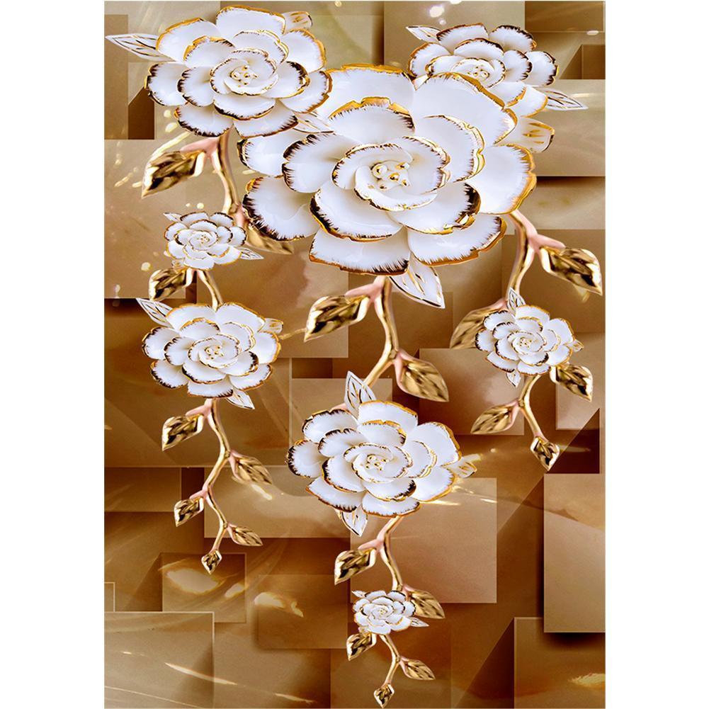 Fleur - diamant rond complet - 40x30cm