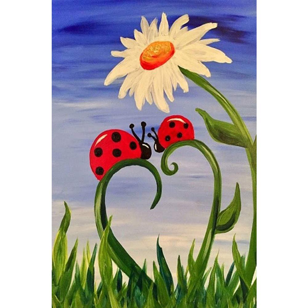 Coccinelle - peinture en diamant complet - 30x40cm