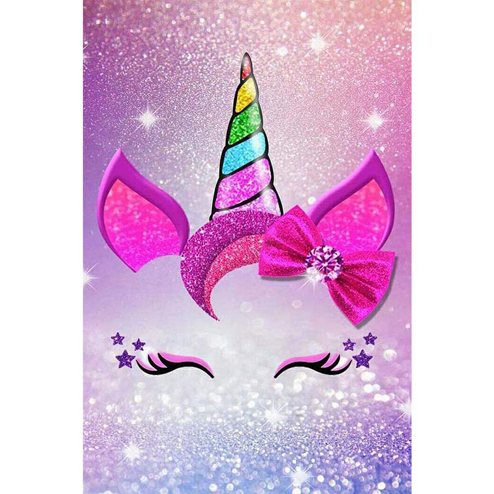 Cheval rose - peinture en diamant complet - 30x40cm