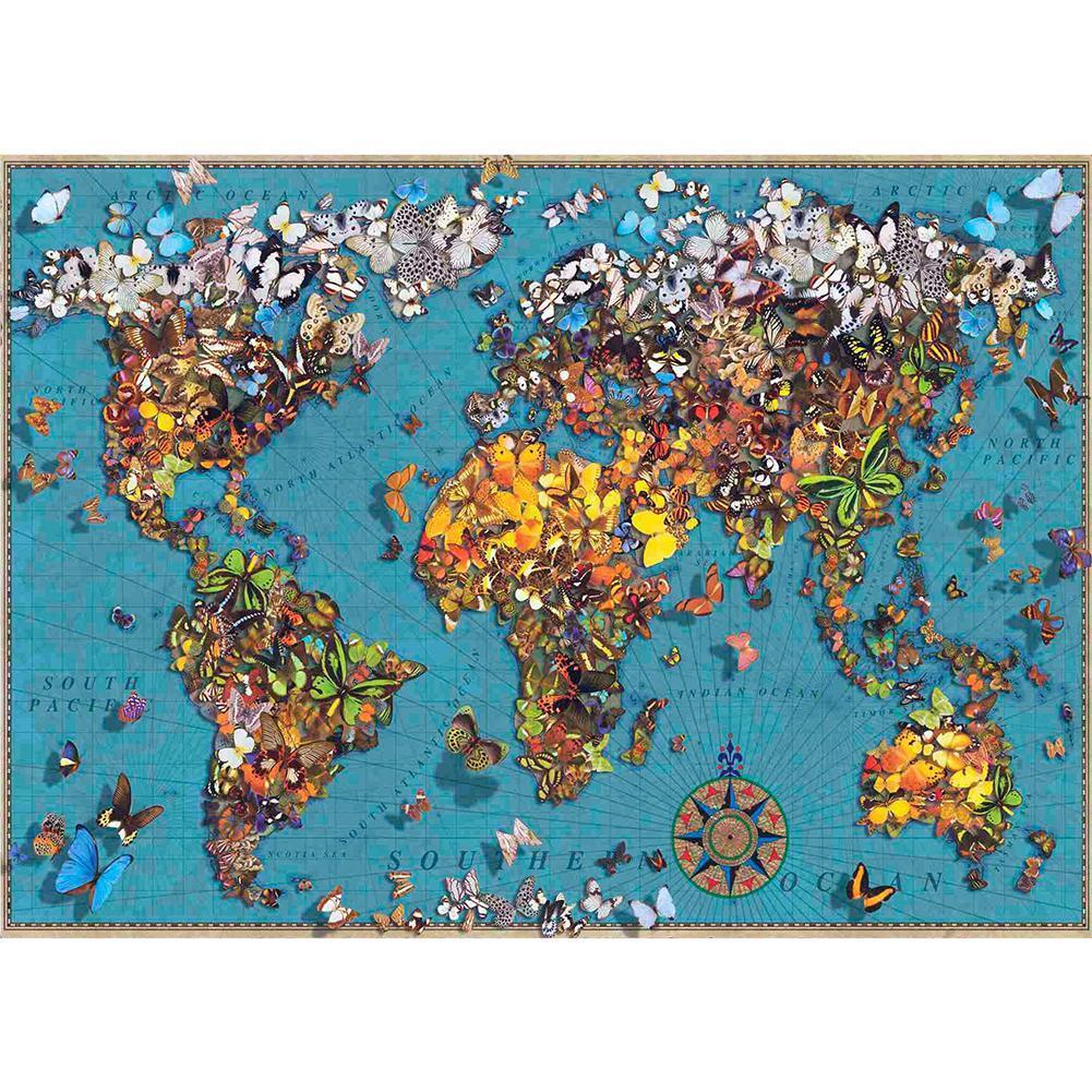 Carte papillon - diamant rond complet - 50x40cm