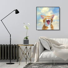 Charger l&#39;image dans la galerie, Chat de sourire - peinture complète de diamant - 30x30cm
