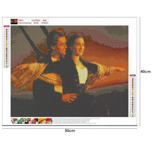Personnages de film - diamant rond complet - 50x40cm
