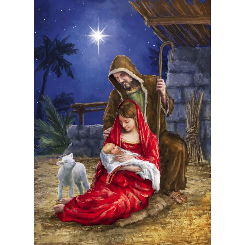 Naissance de Jésus - peinture en diamant complet - 30x40cm