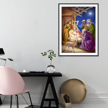 Charger l&#39;image dans la galerie, Naissance de Jésus - peinture en diamant complet - 30x40cm
