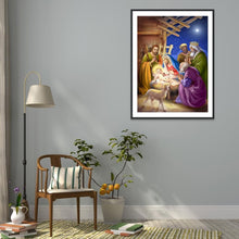 Charger l&#39;image dans la galerie, Naissance de Jésus - peinture en diamant complet - 30x40cm
