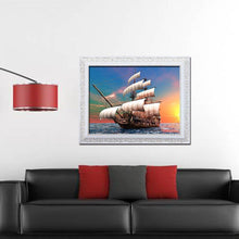 Charger l&#39;image dans la galerie, Voilier - diamant rond complet - 30x40cm
