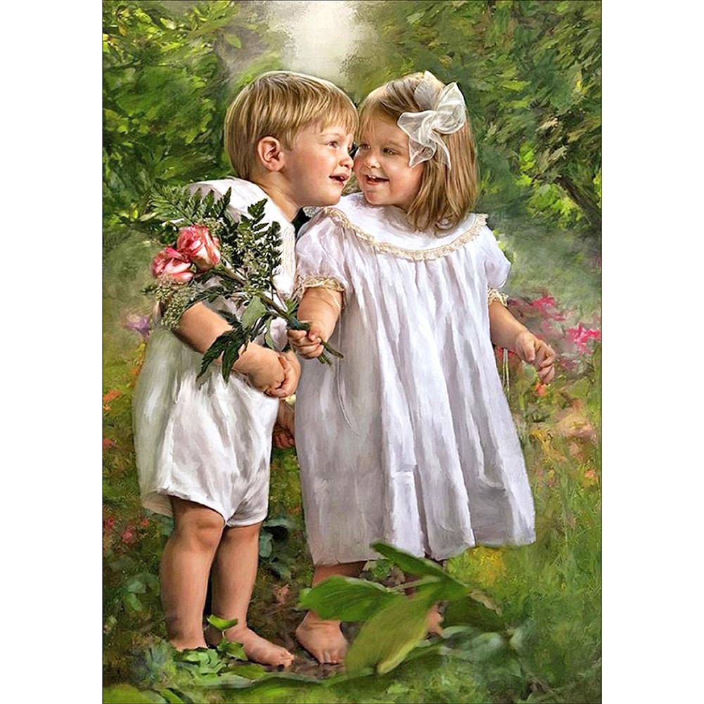 Petit ange - peinture en diamant complet - 40x30cm