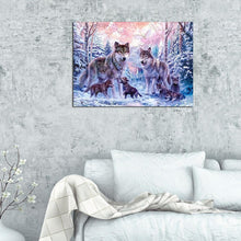 Charger l&#39;image dans la galerie, Loups - peinture en diamant complet - 40x30cm

