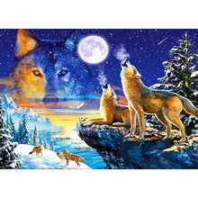 Charger l&#39;image dans la galerie, Loups - peinture en diamant complet - 40x30cm
