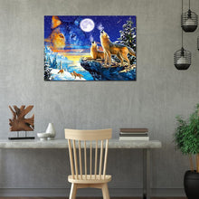 Charger l&#39;image dans la galerie, Loups - peinture en diamant complet - 40x30cm
