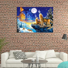 Charger l&#39;image dans la galerie, Loups - peinture en diamant complet - 40x30cm
